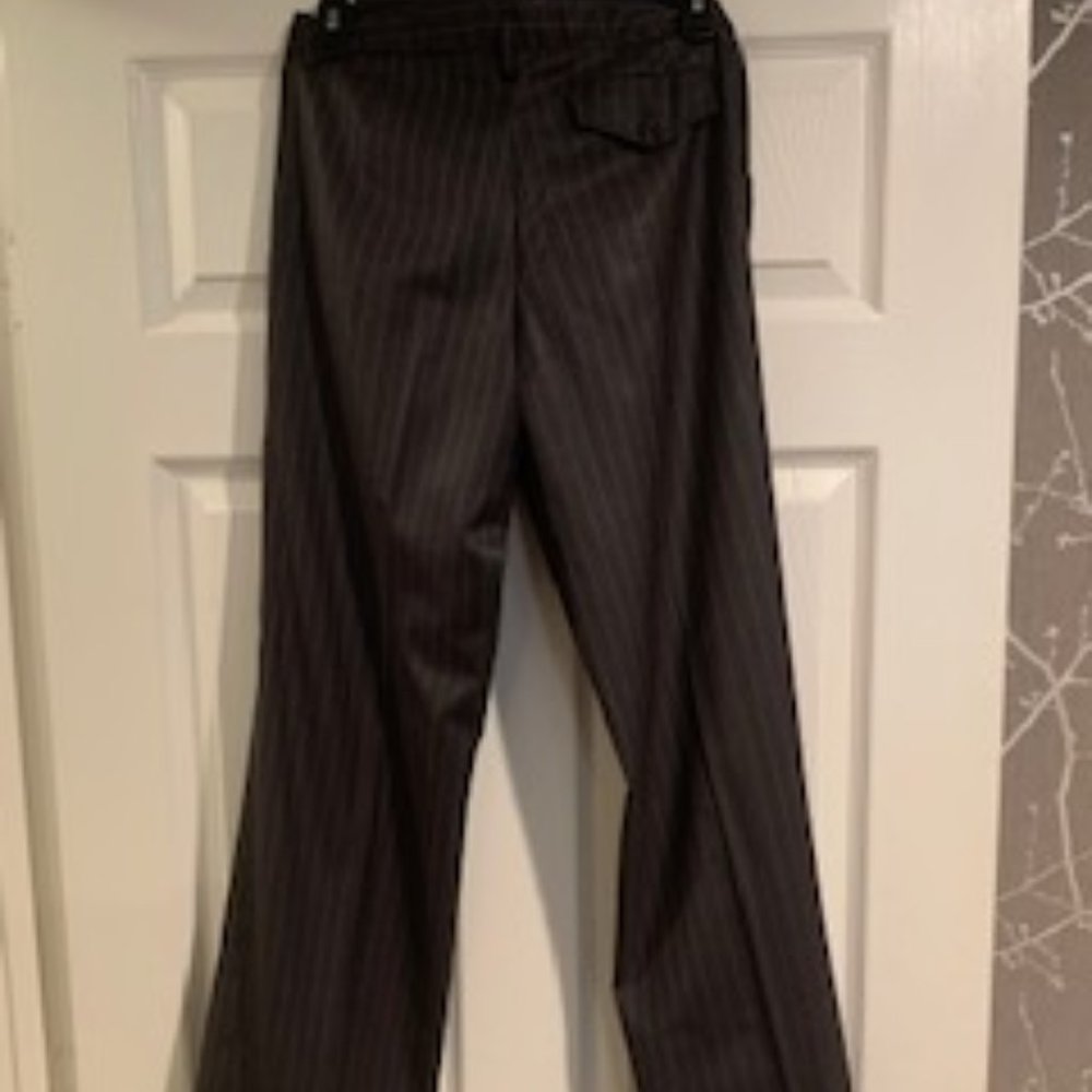 Grey pinstripe trouser with cuffs - Picture 3 of 5